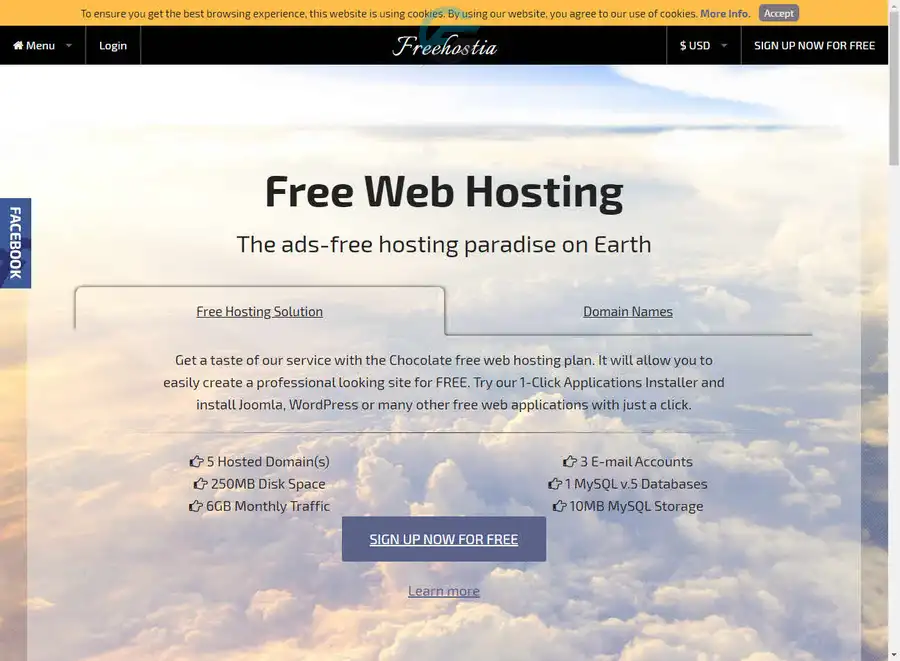 Freehostia free WordPress hosting