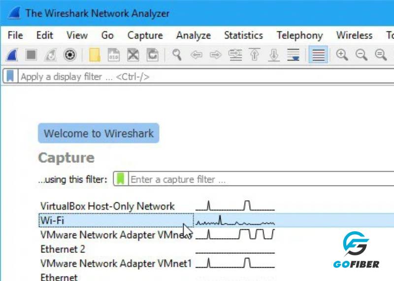 Bước đầu của chụp gói tin bằng Wireshark