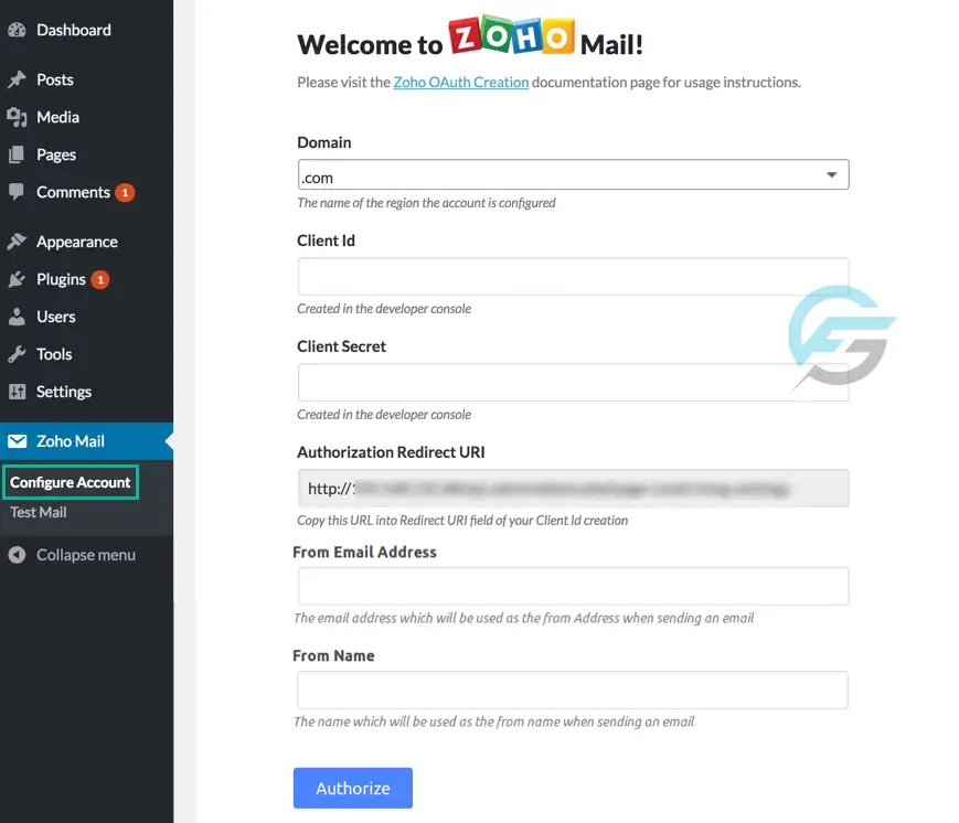 Zoho Mail Wordpress Plugin 4