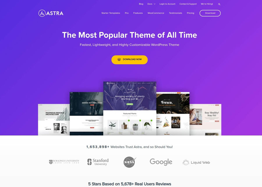 Astra theme - Lựa chọn tốt nhất để tạo trang web nhanh chóng và dễ dàng