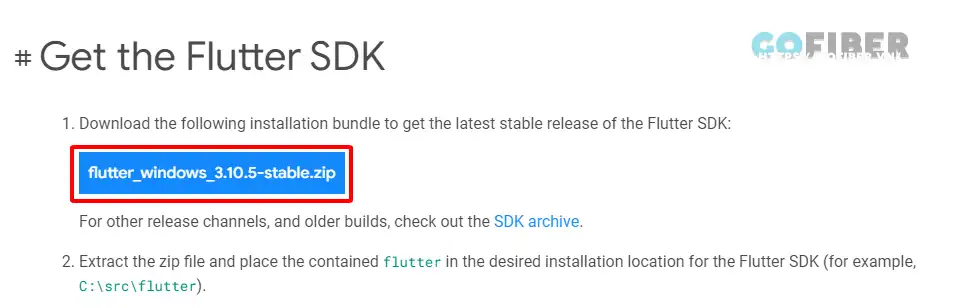 Tải phiên bản Flutter SDK mới nhất
