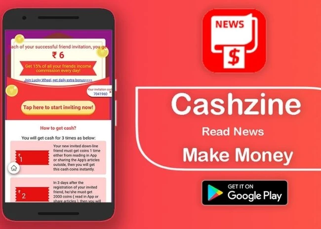 ứng dụng đọc báo kiếm tiền Cashzine