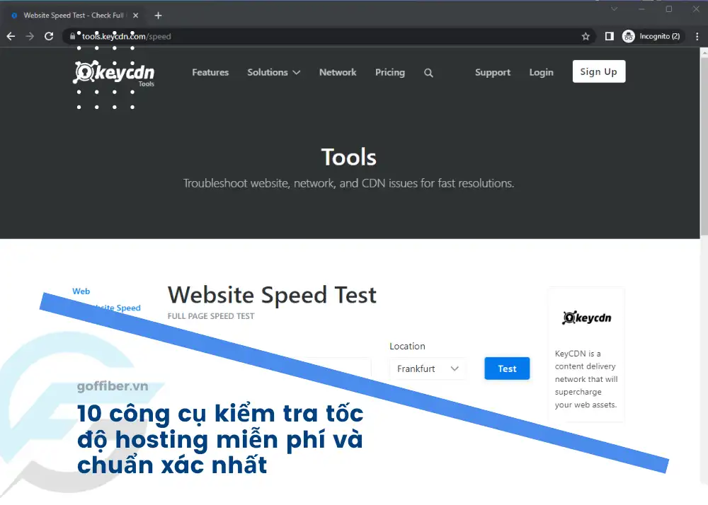 KeyCDN Website Speed Test