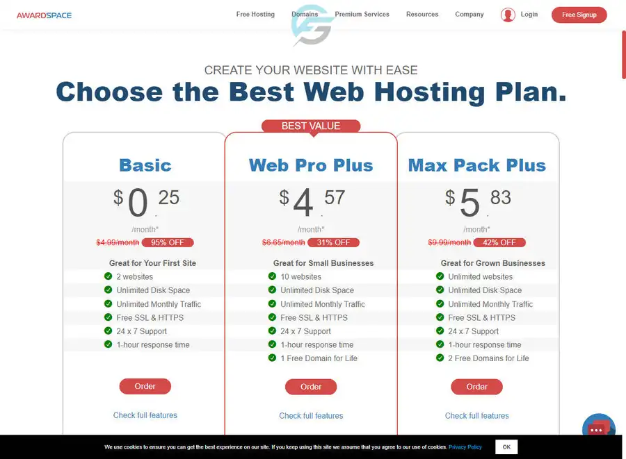 free wordpress hosting AwardSpace