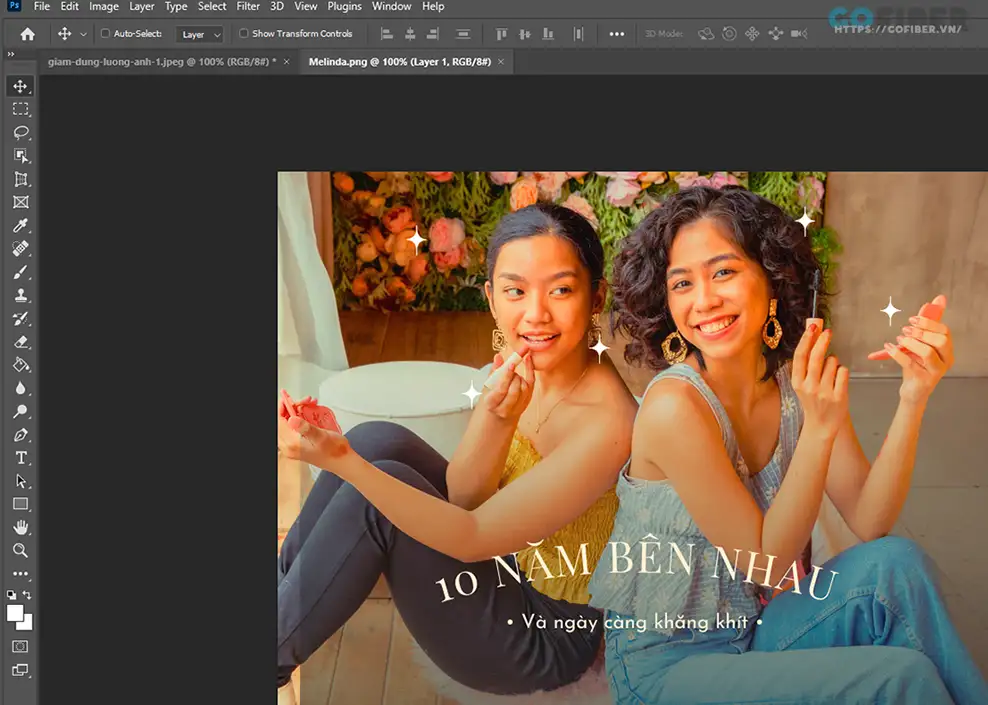 Tải ảnh lên photoshop