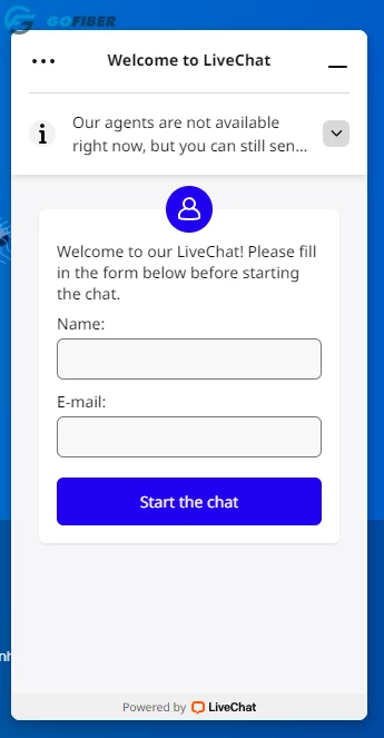 gửi hỗ trợ qua live chat