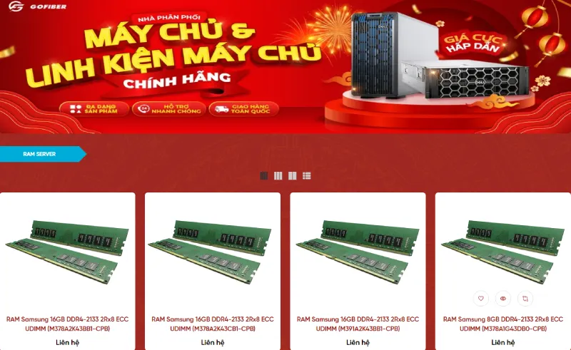Gofiber - Địa chỉ mua và nâng RAM máy chủ uy tín tại thành phố Hồ Chí Minh