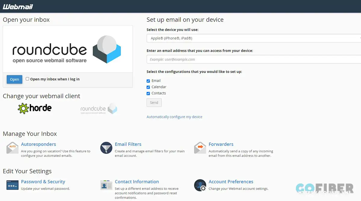 Roundcube là một ứng dụng webmail phổ biến có sẵn trên cPanel