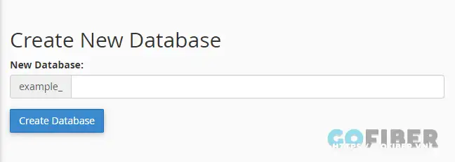 Nhập tên cho database mới mà bạn muốn tạo, sau đó nhấn nút Create Database.